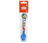 STOR Set 2 Posate Bambini Topolino Plastica - Forchetta e Cucchiaio Riutilizzabili con Design Arrotondato Sicuro per Bambini Senza BPA