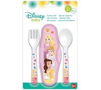 Stor Set 2 Posate con Box Disney Princess per bambini piccoli, in plastica alimentare, facile da lavare. e riutilizzabile