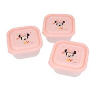 Stor Set 3 contenitori per frigo Disney Minnie in plastica alimentare per bambini piccoli, ideale per trasportare cibo ovunque