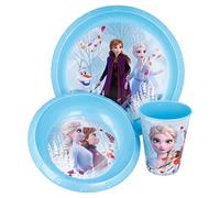STOR Set 3 Pezzi (Piatto, Ciotola e Bicchiere Easy 260 ML) Frozen II Blue Forest, Multicolore, Estándar