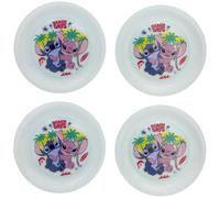 STOR Set 4 Piatti Bambini Stitch - Plastica Riutilizzabile 768ml - Compatibile Microonde e Lavastoviglie - Senza BPA - Stoviglie Festa Bimbi
