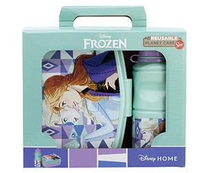 STOR SET BACK TO SCHOOL COMPOSTO DA BOTTIGLIA DI PLASTICA DA 380 ML E CESTINO PER IL PRANZO CON POSATE. SENZA BPA | FROZEN ICE MAGIC