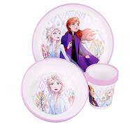 Stor Set Pappa 3 pezzi Bambini Disney Frozen, in plastica senza BPA, composto da un piatto piano, uno fondo e un bicchiere, lavabile e riutilizzabile