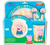Stor Set Peppa Core In Acciaio Inossidabile Con Boper Cucchiaio Bicchiere E Supporto Adatto Al Microonde
