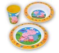 Stor Set Stoviglie Bambini Peppa Pig - Set 5 Pezzi con Piatto, Ciotola, Bicchiere, Cucchiaio e Forchetta - Senza BPA e Riutilizzabile - Stoviglie Colorate per Bambini