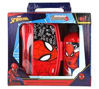 STOR Set Torna alla Cole 4 PZ (Bottiglia Alluminio 400 ML E SANDWICHERA con COPERTI) Spiderman Urban Web, Metallo, Multicolore, Estándar