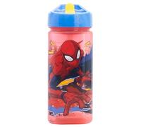 Stor Spiderman - Borraccia quadrata riutilizzabile con cannuccia incorporata da 510 ml