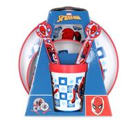 Stor Spiderman, set da tavola in plastica multicolore, 5 pezzi, adatto al microonde, multicolore