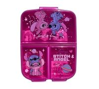 Stor, Stitch e Angel Porta Merenda Scuola, Porta Pranzo per Bambini con 3 Scomparti, Pranzo Launch Box, Snack, e Merende, Lleggero e Facile da Pulire Riutilizzabile (Kawaii) 17x14x5Cm