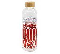 STOR Stranger Things | Bottiglia d'Acqua in Vetro Borosilicato Riutilizzabile - 1030 Ml - Bottiglia d'Acqua in Vetro con Tappo Ermetico