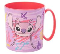 STOR Tazza Bambini Plastica Stitch 390ml - Adatta Microonde, Resistente e Riutilizzabile per Bambini