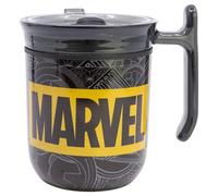 STOR Tazza da Caffè Avengers con Manico e Coperchio Scorrevole 470ml - Tazza Termica Acciaio Inossidabile Doppia Parete Riutilizzabile