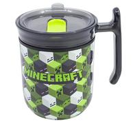STOR Tazza da Caffè Minecraft con Manico e Coperchio Scorrevole 470ml - Tazza Termica Acciaio Inossidabile Doppia Parete Riutilizzabile