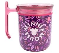 Stor Tazza da Caffè Minni con Manico e Coperchio Scorrevole 470ml - Tazza Termica Acciaio Inossidabile Doppia Parete Riutilizzabile