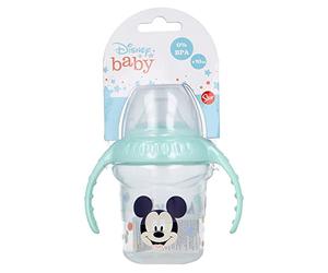 Stor Tazza da Viaggio Originale Disney Mickey in plastica da 270 ML con manici removibili e beccuccio morbido in silicone