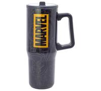 STOR Tazza in Acciaio Inossidabile Avengers 920ml con Manico, Coperchio e Beccuccio Antigoccia Riutilizzabile