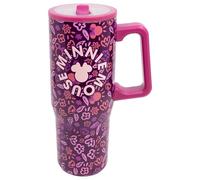 STOR Tazza in Acciaio Inossidabile Minni 920ml con Manico, Coperchio e Beccuccio Antigoccia Riutilizzabile