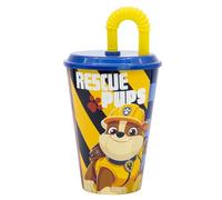 Stor Tazza per bambini, riutilizzabile, con coperchio e cannuccia, 430 ml, motivo: Paw Patrol