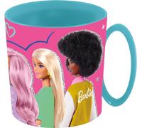 Tazza rosa per bambini in plastica Barbie da 350 ml adatta al microonde