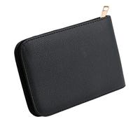 Storage Bag 12 penne stilografiche/penne a rullo in ecopelle con cerniera per astuccio nuovo astuccio porta matite sfuso trasparente, Nero