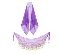 Storage Bag 2Pcs Danza Del Ventre Abiti Gypsy Costume Danza Del Ventre Costume Hip Sciarpa Con Moneta Testa Sciarpa Accessori