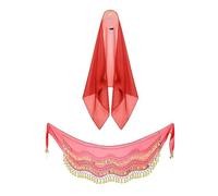 Storage Bag 2Pcs Danza Del Ventre Abiti Gypsy Costume Danza Del Ventre Costume Hip Sciarpa Con Moneta Testa Sciarpa Accessori