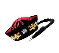 Storage Bag Antico Cinese Cappello Mandarino Con Codino Halloween Dress Up Accessori Costume Unisex Cosplay Cappello Per Uomo Donna Accessorio Costume