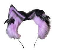 Storage Bag Cerchietto per capelli a tema anime, con ali di pipistrello, appassionati di film, fascia in peluche per adolescenti adulti cosplay accessori per capelli orecchie volpi cerchietto per