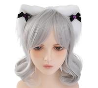 Storage Bag Cerchietto per capelli con orecchie di gatto, con fiocco, per gli appassionati di film, anime, incontri a tema, cosplay, copricapo per capelli, gatti, volpi, orecchie, anime, Halloween