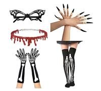 Storage Bag Collana girocollo sangue gocciolante artiglio occhiali teschio guanto Halloween Demoni vampiro Cosplay accessori costume cosplay costume cosplay