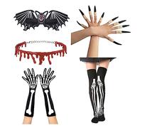 Storage Bag Collana girocollo sangue gocciolante artiglio occhiali teschio guanto Halloween Demoni vampiro Cosplay accessori costume cosplay costume cosplay