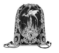 Storage Bag Drago Fatato Multifunzionale Drawstring Bag con Cordoncino Drawstring Backpack per Escursionismo Scuola Pallavolo