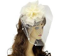 Storage Bag Elegante cappello nero fascinator con fiore a rete e clip per capelli accessori per capelli unici per donne ragazze ruggenti anni venti costume