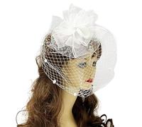 Storage Bag Elegante cappello nero fascinator con fiore a rete e clip per capelli accessori per capelli unici per donne ragazze ruggenti anni venti costume