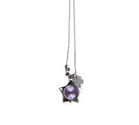 Storage Bag Elegante collana con simbolo a quattro foglie in acciaio inossidabile con catena a clavicola con ciondolo portafortuna fatto a mano opzione regalo gioielli per tutti i giorni, Misura unica