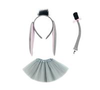 Storage Bag Il set di costumi da asino include coda d'asino fascia naso papillon guanto gonna Halloween Dress Up Outfit per bambini Cosplay costume accessori