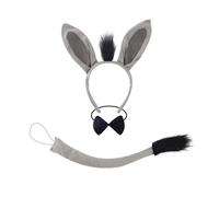 Storage Bag Il set di costumi da asino include coda d'asino fascia naso papillon guanto gonna Halloween Dress Up Outfit per bambini Cosplay costume accessori