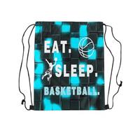 Storage Bag Pallacanestro Azzurra Pieghevole Drawstring Backpack Traspirante Sacca con Coulisse per Calcio Pallavolo Spiaggia