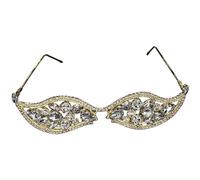 Storage Bag Strass Viso Occhiali Telaio Per Le Donne Ragazza Foto Indossare Occhiali Da Sole Occhiali Da Sole Gioielli Per Il Partito Fotoshoots Geometrico, Oro
