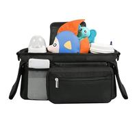 Storage Bags, Portable Organizer Attachment, Baby Pram Caddy, Sturdy Material, Convenient Design, (12.99x6.3x3.94 Inches), Great For Parents On The Move, Storing Necessity
