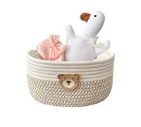 Storage Basket - Soft Natural Rope Woven Baskets For Storage, Space-Saving Cotton Organizer Bin, 25x18cm Symmetrical Frame, 9.84x7.09 Inch Dimensions, & Linen Blend Grade- For Laundry