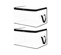 Storage Bins For Clothes, Large Waterproof Clear With Handles, Fabric Storage Clothes Organizer, Ideal For Garment Sweater Quilt Shoe Bedroom Under Bed Home Apartment College Dorm