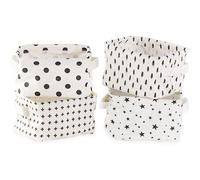 Storage Box Fabric Storage Baskets Cubes Linen And Cotton Organizer Water-proof Fabric Storage Basket Organizer with 2 Hands On Both Side 4 Packs