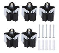 Storage Clip | Metal + Synthetic Material Wall Mount Holder for Mop/Broom/Hanger | Hardware Tool Organizer with Screws & Plastic Tips