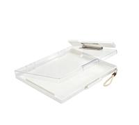 Storage Clipboard, High-Capacity 2-in-1 File Organizer Box | 13.3 x 9.8 x 1.7 in Heavy-Duty ABS Clipboard Folder with Woven Carrying Strap, Holds Up to 270 Sheets, Ideal for Teachers