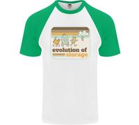 Storage Evolution Retro CD HD Drive USB Stick Maglietta Da Baseball S/S Uomo