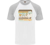 Storage Evolution Retro CD HD Drive USB Stick Maglietta Da Baseball S/S Uomo