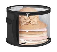 Storage Hat Box, Soft Transparent Storage Pouch with Zip, Large Capacity Foldable Organizer Basket, Ideal for Hats, Bags, Gloves, Plush Toys, Seasonal Clothes, Travel, Closet Organization