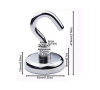 Storage Hook Magnetic Hooks, Magnetic Hooks, Strong Neodymium Magnet, Haftkraft 36KG Magnetic Hooks, Best Magnetic Hooks for Indoor Outdoor Use Kitche