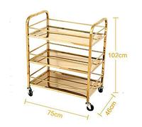 Storage Rack Trolley, Family Bar Service Car, Stainless Steel, Household Wine Cart Household Storage Rack, Easy To Move with 4 Whe